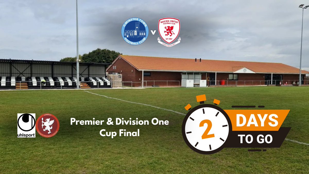 Somerset County FL (@somersetcfl) on Twitter photo The league is complete, and now the Cup Final countdown is ON!
Two days to go....
β½οΈ<a href="/ITFCFootball/">Ilminster Town FC</a> v <a href="/NailseaUnited/">Nailsea United</a>
π <a href="/middlezoyrovers/">Middlezoy Rovers FC</a> TA7 0LZ
π
Tuesday 13th May
β²οΈ 7:30 KO
See you there! The league is complete, and now the Cup Final countdown is ON!
Two days to go....
β½οΈ<a href="/ITFCFootball/">Ilminster Town FC</a> v <a href="/NailseaUnited/">Nailsea United</a>
π <a href="/middlezoyrovers/">Middlezoy Rovers FC</a> TA7 0LZ
π
Tuesday 13th May
β²οΈ 7:30 KO
See you there!