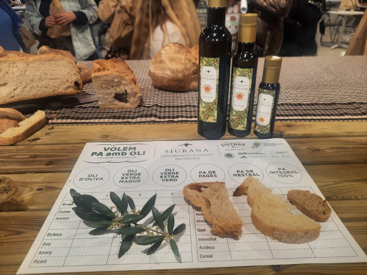 DOP_Siurana's tweet photo. 💚 Aquest dissabte ha començat la @firaapat a Reus i el Consell Regulador de la DOP Siurana hi hem dut a terme un tast Loove és sentir d'oli i pa amb el Xavi Pàmies del Forn Sistaré i el Panell de Tast Oficial d'Olis Verges d'Oliva de Catalunya. 

#DOPSiurana https://t.co/kWMW43VjB1