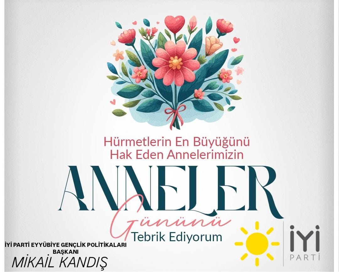 Annelerin yüreği sevgi ve şefkatle doludur…

Bizi hayatla buluşturan, dualarıyla ayakta tutan bütün kıymetli annelerin 
Anneler Günü kutlu olsun…

#AnnelerGünü
<a href="/aefakibaba/">Dr. Ahmet Eşref FAKIBABA</a> <a href="/AliErogllu/">Ali £roğlu</a> <a href="/MDervisogluTR/">Müsavat Dervişoğlu</a> <a href="/iyiparti/">İYİ Parti</a> <a href="/HasanToktasTR/">Hasan Toktaş</a> <a href="/KevserOfluoglu/">Kevser Ofluoğlu</a>