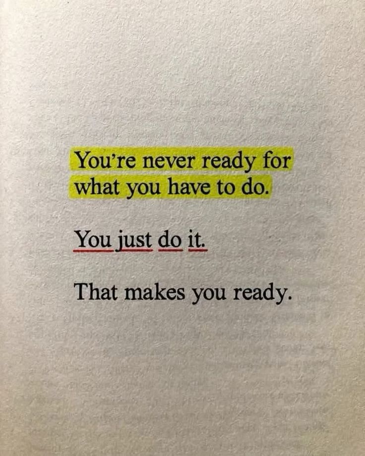 You're never ready..