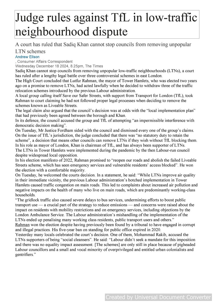 Let’s hope <a href="/JudiciaryUK/">Judicial Office</a> sees sense and dismisses <a href="/SaveBGstreets/">Save Our Safer Streets - Tower Hamlets</a> appeal against the judge’s decision &amp; the democratically elected mayor <a href="/LutfurRahmanTH/">Lutfur Rahman</a> when it goes back to court soon. Millionaire siblings of disgraced individuals can’t be allowed to overturn a democratic vote.