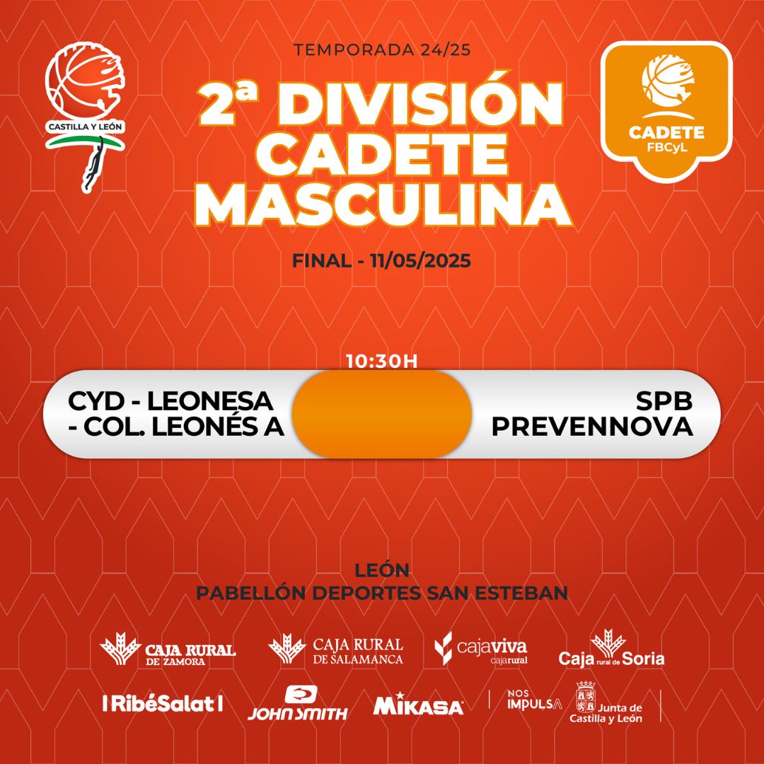 FBCyL (@fbcyl) on Twitter photo 🏆 Copa CyL Cadete Masculina ⛹️♂️ 2ª División | Horario Final
10:30H #CyDLColegioLeonés A 🆚 <a href="/CanteraSPB/">CanteraSPB</a>
📺 youtube.com/@ColegioLeones…
📱fbcyl.es/directos
#F4CyL2025 #BasketEnVivo 🏆 Copa CyL Cadete Masculina ⛹️♂️ 2ª División | Horario Final
10:30H #CyDLColegioLeonés A 🆚 <a href="/CanteraSPB/">CanteraSPB</a>
📺 youtube.com/@ColegioLeones…
📱fbcyl.es/directos
#F4CyL2025 #BasketEnVivo