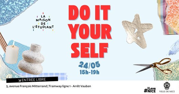 #SaveTheDate - #DIY à la Maison de l'Étudiant ✂
Passionné du fait main ?  
🗓 24 mai 2025 de 15h à 19h
📍 5 av. François Mitterrand – 06300 Nice 
👉Inscriptions gratuites sur place !

#IUTNCA