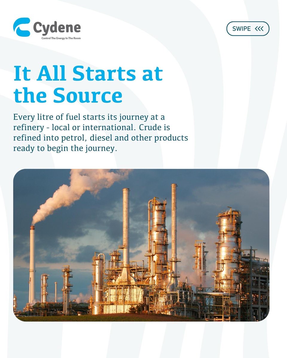 CydeneHQ's tweet photo. Ever wondered how petrol gets from refinery to your generator?
Let’s break down the logistics of energy distribution in Nigeria. From sourcing, to storage, to delivery.

#energysupplychain #cydeneenergy #logisticssimplified https://t.co/apRUov6LEr