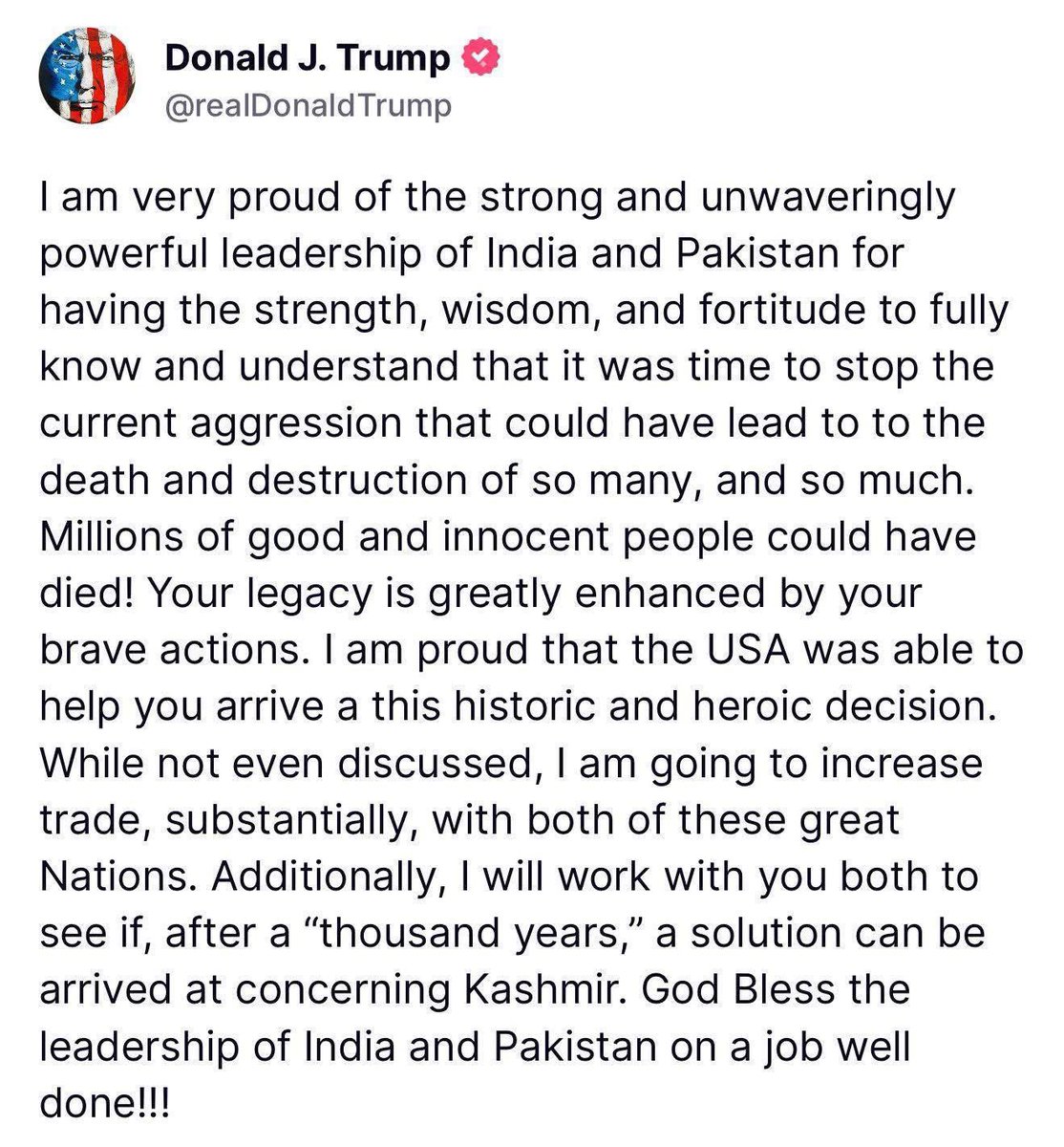 xaadfysal's tweet photo. Mr. @realDonaldTrump, while you praise India and Pakistan, u must know that peace talks without Kashmiris are incomplete and unjust. We are not mere spectators, we are the most affected. Kashmir must be given direct representation in any dialogue that decides its future.
#Kashmir https://t.co/zQEsbzb6na