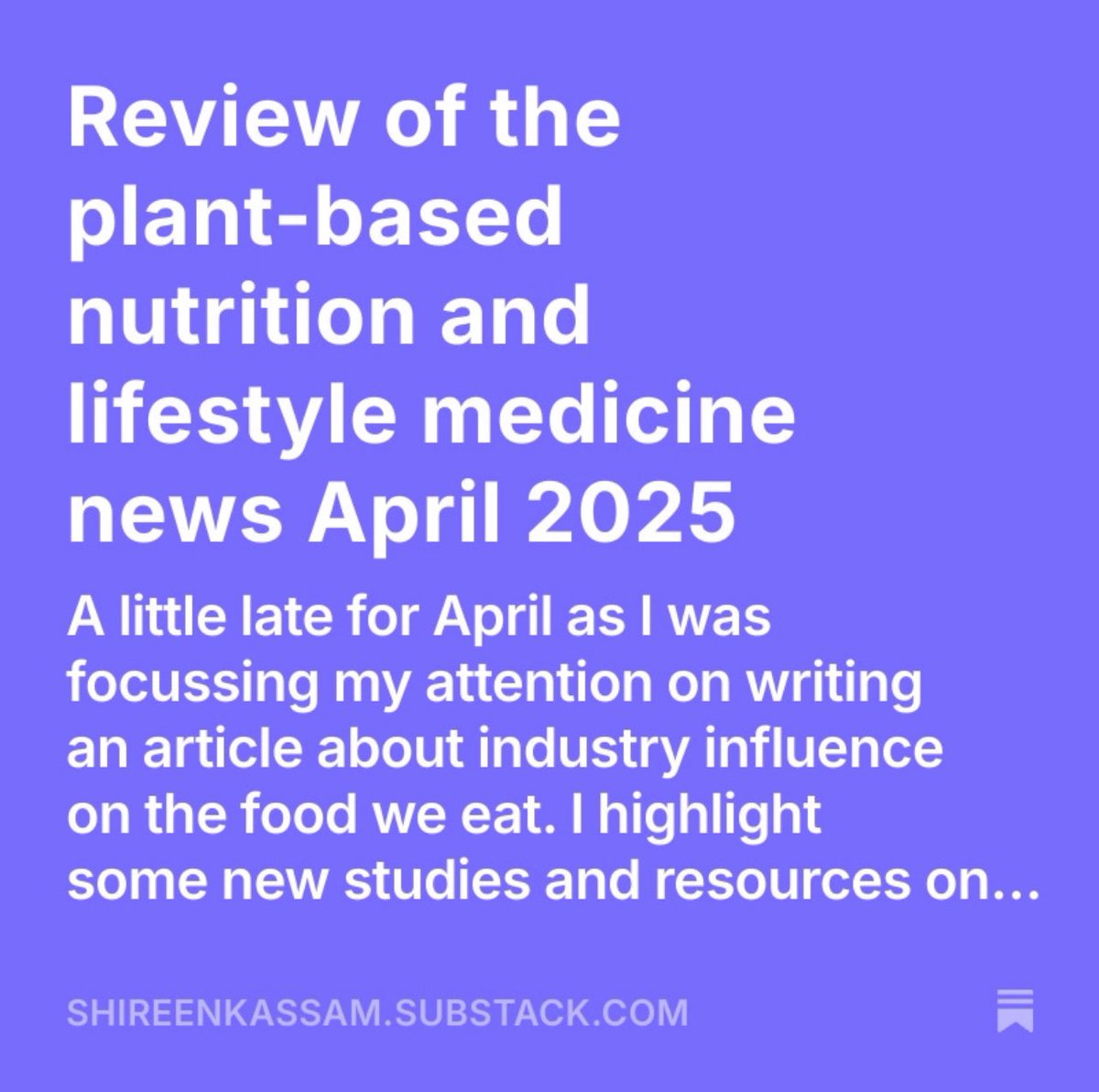 Plant Based Health Professionals UK (@plantbasedhpuk) on Twitter photo Latest news roundup by our founder and director <a href="/shireenkassam1/">shireen kassam</a>
shireenkassam.substack.com/p/review-of-th… Latest news roundup by our founder and director <a href="/shireenkassam1/">shireen kassam</a>
shireenkassam.substack.com/p/review-of-th…