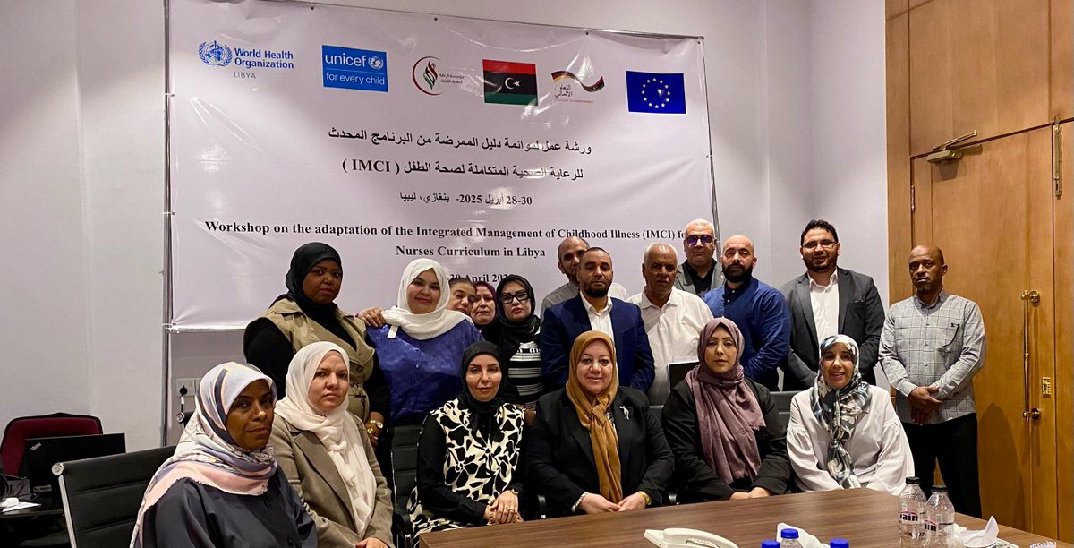 عقدت اليونيسف ووزارة الصحة ومنظمة الصحة العالمية في ليبيا ورشة عمل في #بنغازي جمعت 23 خبيرًا صحيًا لمواءمة دليل الإدارة المتكاملة لأمراض الطفولة (#IMCI) للممرضين مع احتياجات الدولة لضمان تجهيز الممرضين لرعاية الأطفال دون سن الخامسة في #ليبيا