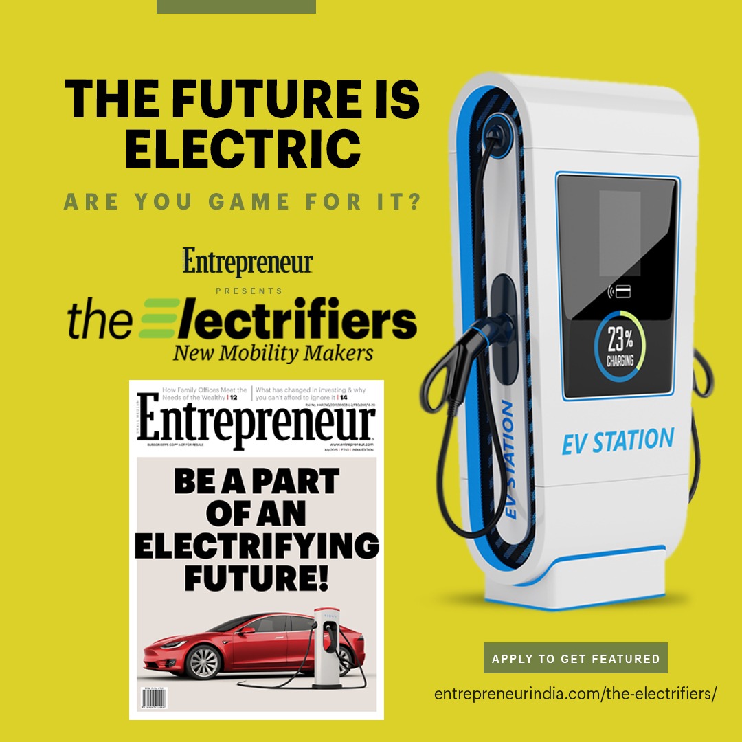 Entrepreneur presents The Electrifiers: New Mobility Makers — spotlighting the pioneers of EV innovation.

Apply now to be featured and inspire the next generation!
🔗entrepreneurindia.com/the-electrifie…

#TheElectrifiers #EntrepreneurIndia #EVRevolution #SustainableMobility #FutureIsElectric