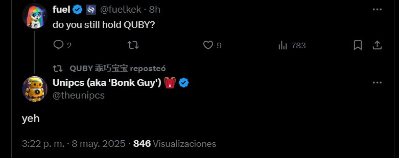 <a href="/SpiderCrypto0x/">SpiderCrypto 🧑‍🍳🧲</a> You forgot the real gem on eth. He owns 5% supply of $QUBY