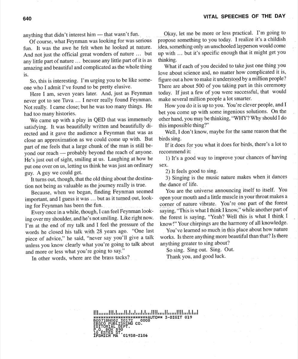<a href="/thePiggsBoson/">sunny</a> <a href="/ProfFeynman/">Prof. Feynman</a> Feynman was a true hero

In a 2002 speech by Alan Alda, he discusses the wonderful Feynman and the importance of loving what you do.

A wonderful read.