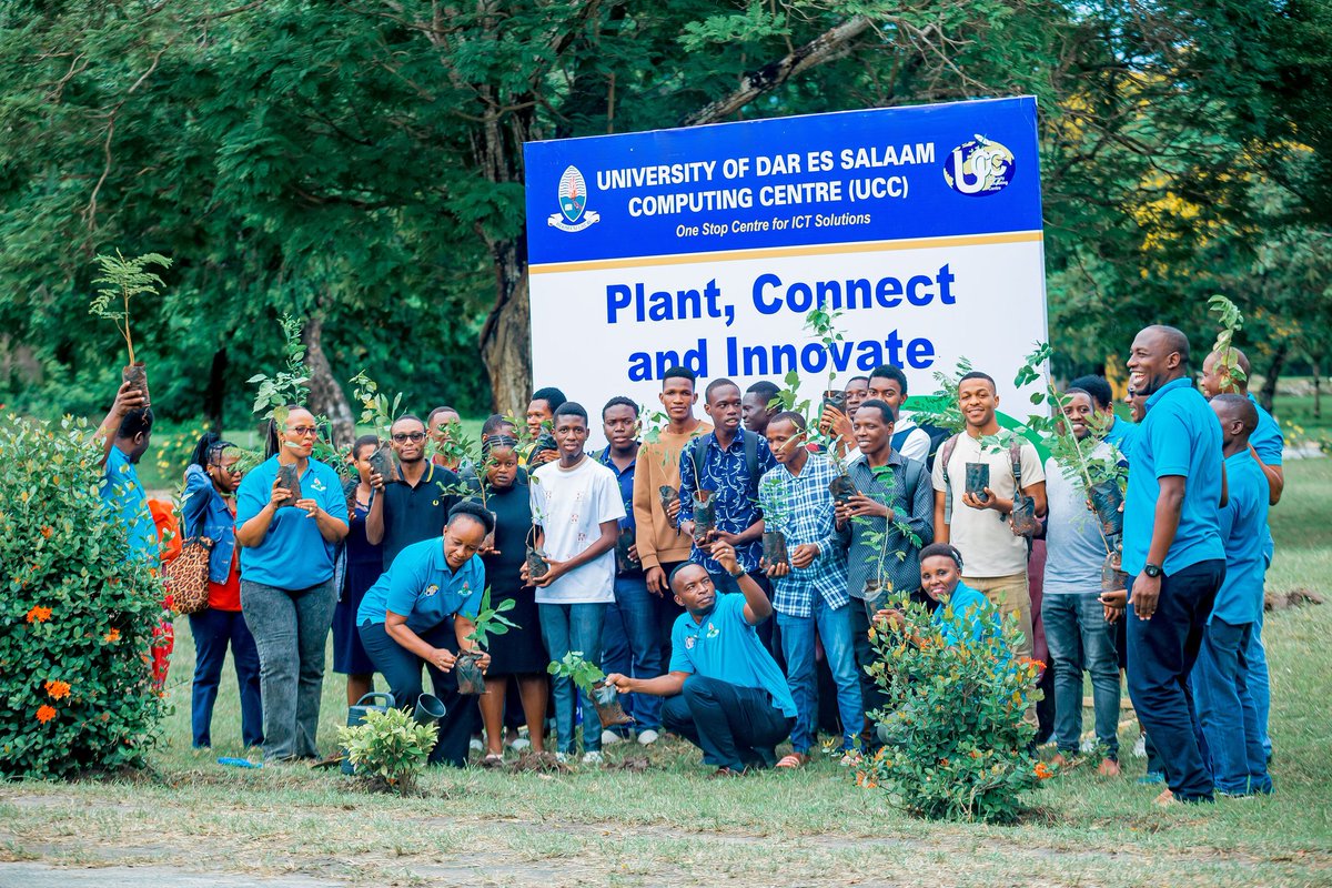 ucc_udsm's tweet photo. On 9th May 2025, the University of Dar es Salaam Computing Centre (UCC) staff and students united with unwavering determination to plant 500 trees on the University grounds. https://t.co/1oFWROhjsA