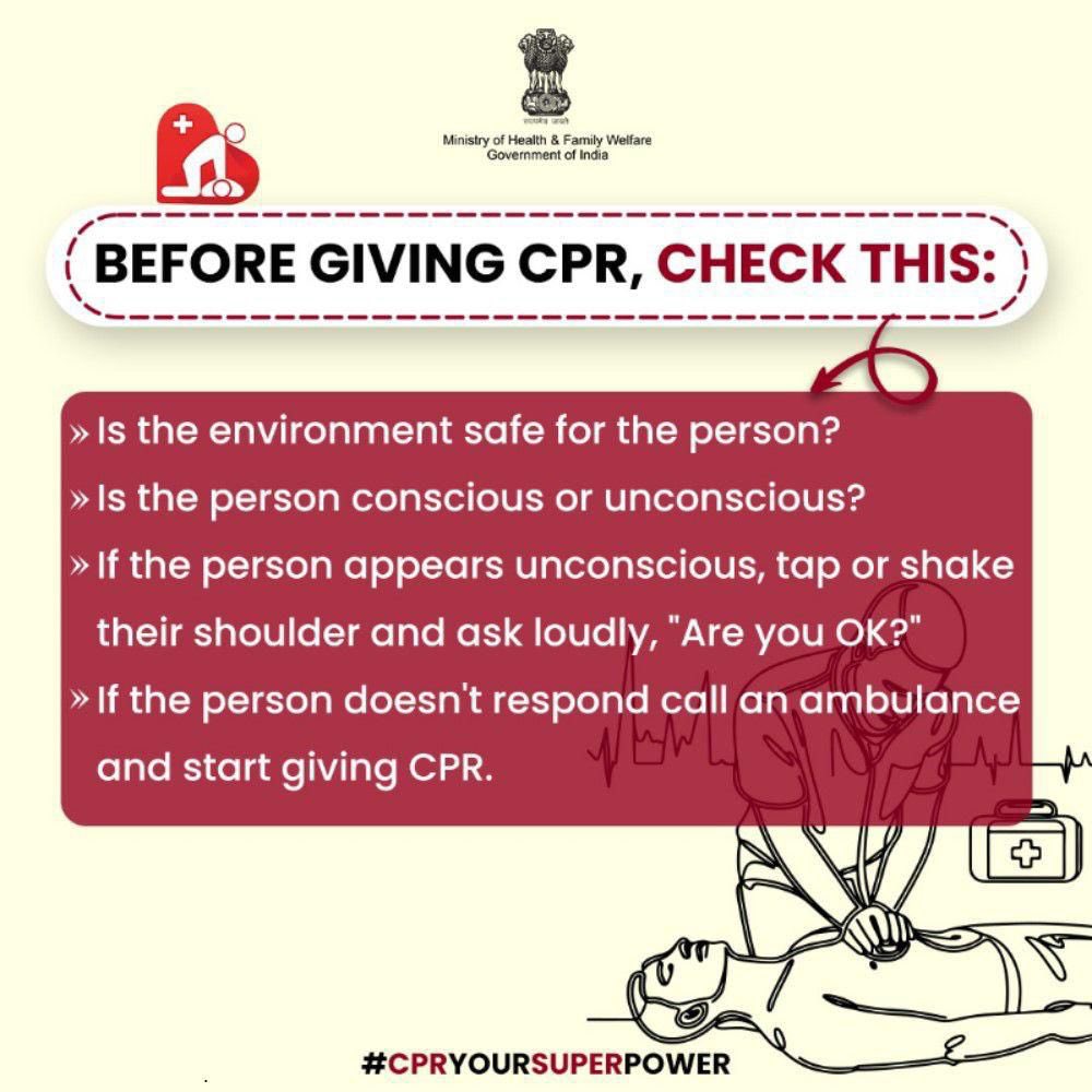 #CPRYourSuperpower | Every second counts when a life is at risk. Before giving CPR, remember these 4 quick checks to ensure you’re ready to help safely.

Let’s make CPR our superpower!