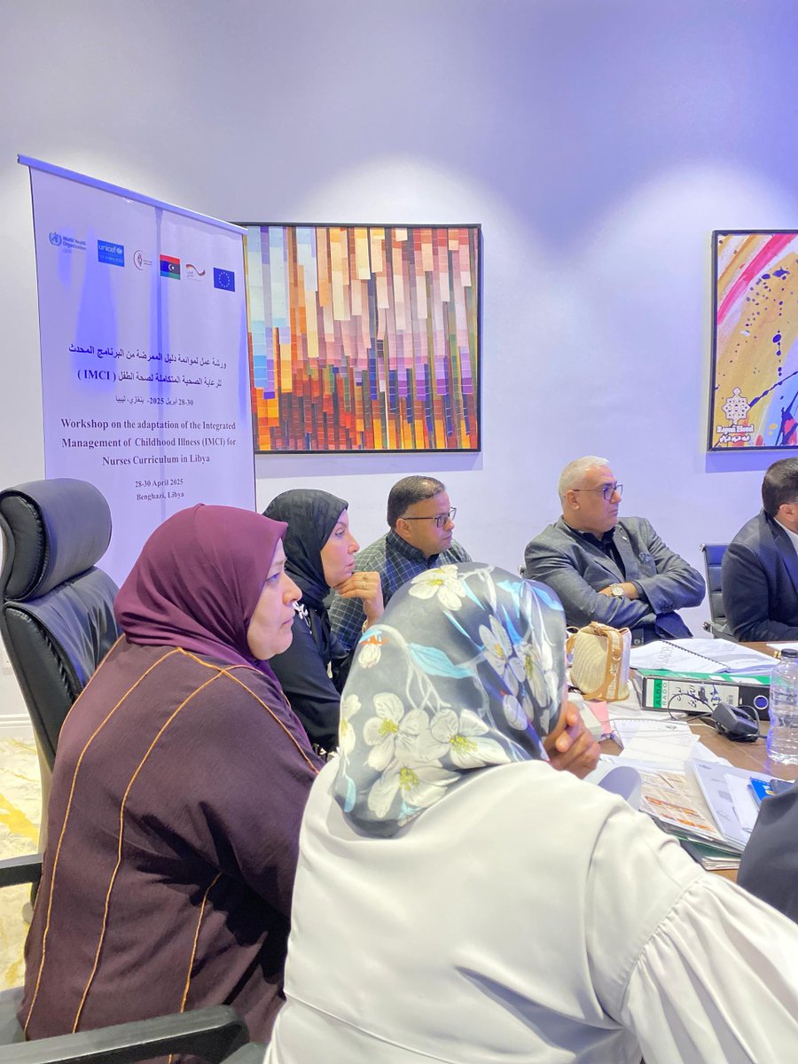 UnicefLibya's tweet photo. UNICEF, the Ministry of Health and @WHOLIBYA held a workshop in #Benghazi, gathering 23 health experts to adapt the Integrated Management of Childhood Illness #IMCI nurses’ guideline to the country's needs to ensure nurses are equipped to care for children under 5 in #Libya https://t.co/83UOdhp1P8