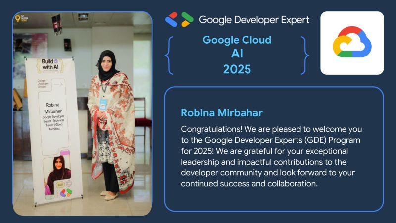 RobinaMirbahar's tweet image. #GoogleDeveloperExpert #GDE #GoogleCloud📷 #AI #GoogleCloudAI #2025GDE
@GoogleAI
@googledevs @GoogleDeepMind
