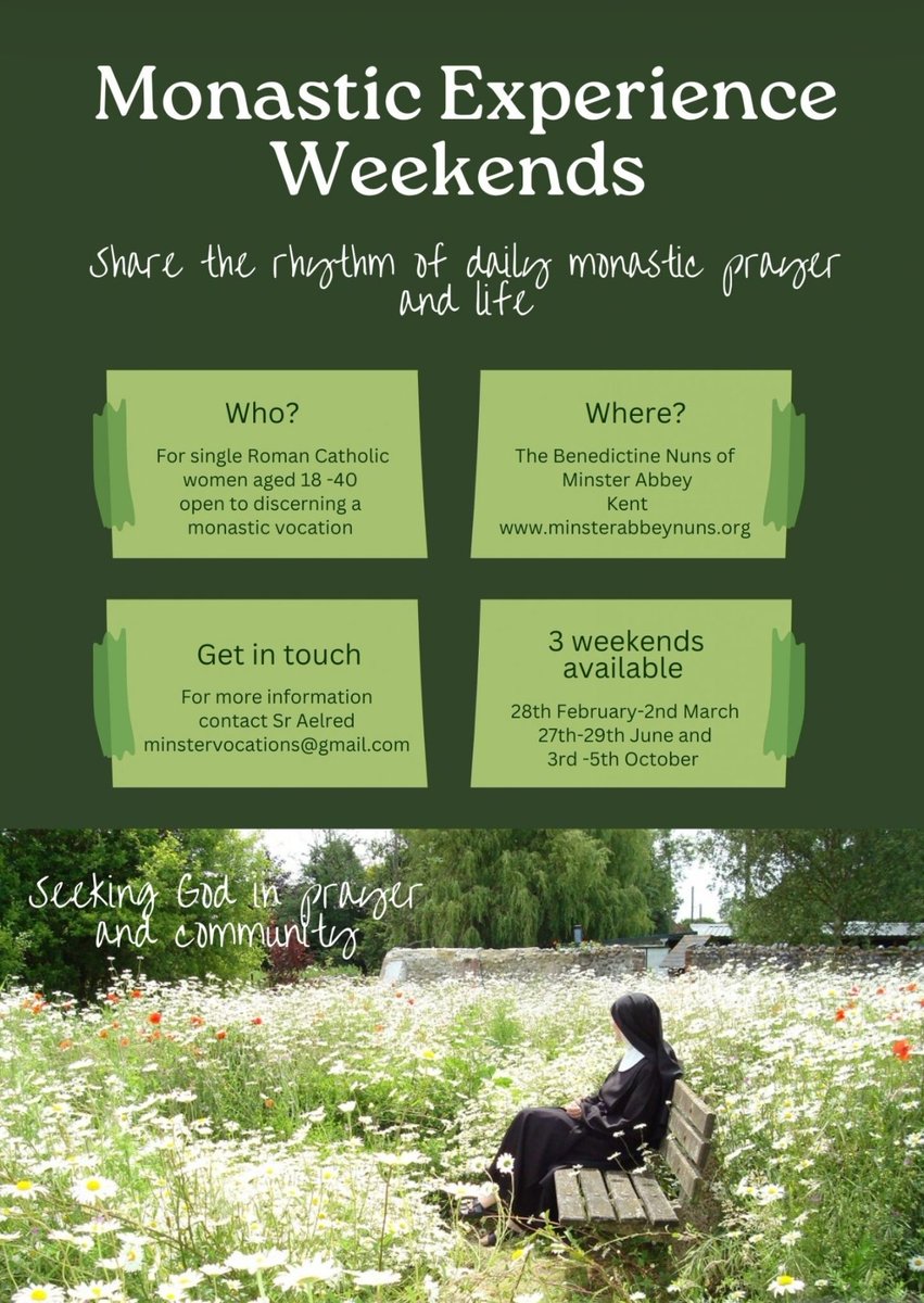 Please pray and spread the word about our Monastic Experience Weekends!
We welcomed 5 young women in February
Now we are planning the June weekend 🙏