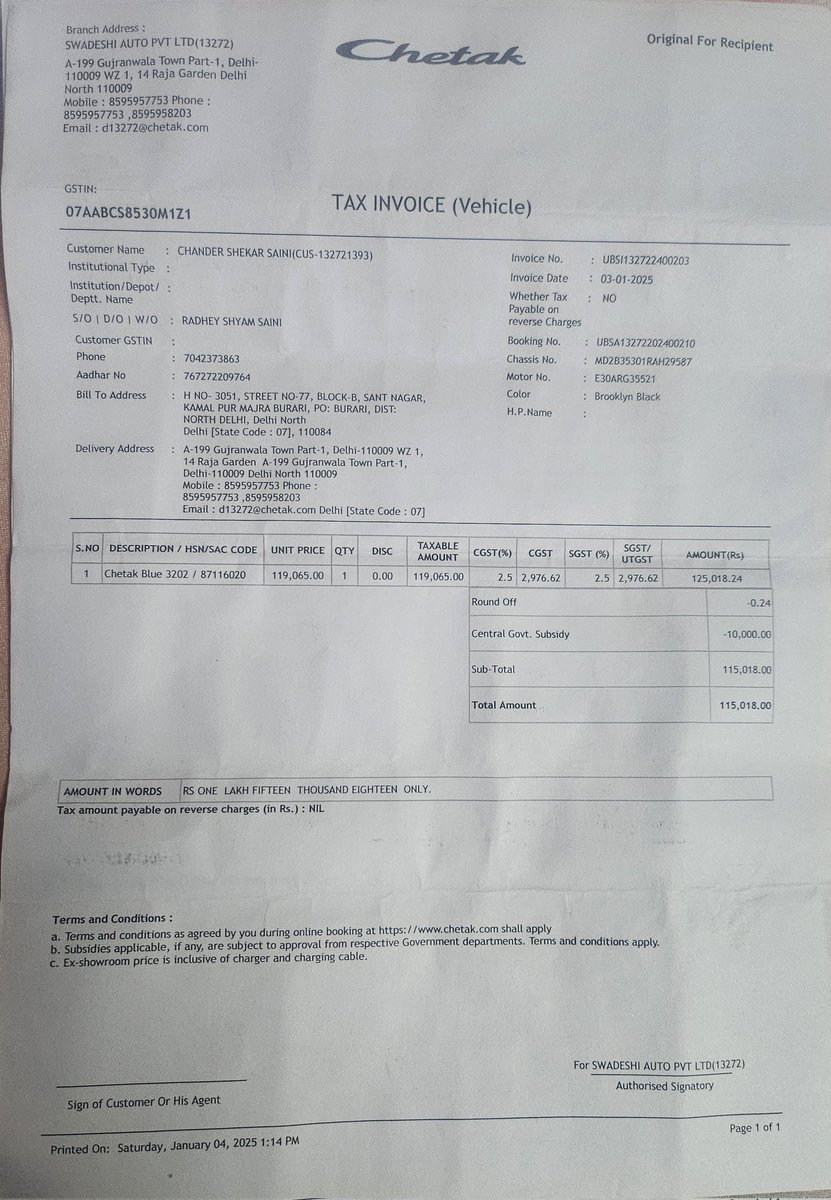 umeshsaini1's tweet photo. Friends, please be careful before buying the Bajaj Chetak electric scooter. I am sharing my personal experience so others don't face what I’m going through.

I purchased the Bajaj Chetak electric scooter on 3rd January 2025. Within the first week, I started facing battery issues. https://t.co/GM5capztNw