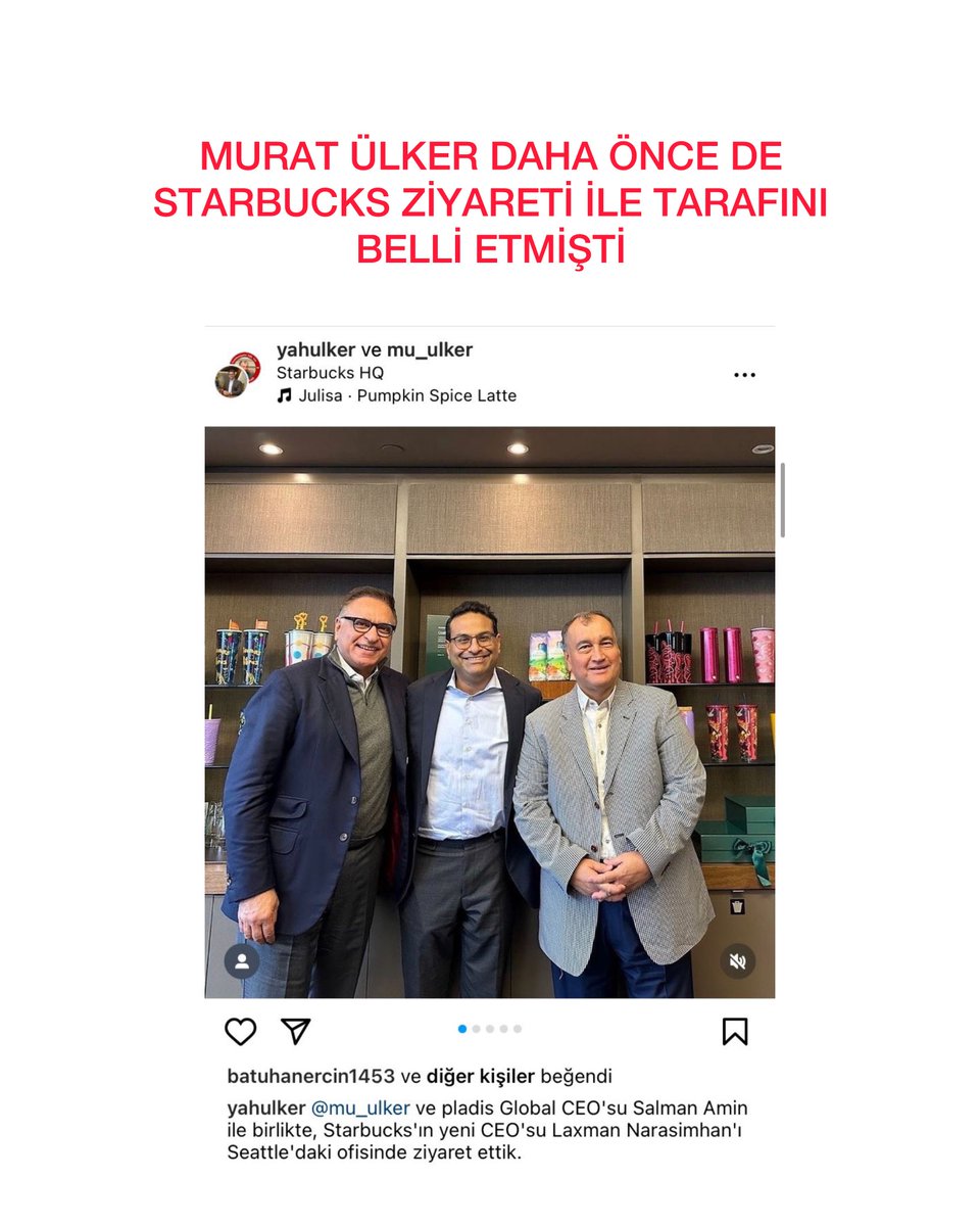 ÜLKER YİNE BİLDİĞİNİZ GİBİ ⚠️

Daha önce 🇵🇸 Gazze’de soykırım devam ederken, tüm dünyada BOYKOT edilen Starbucks’a ziyaret gerçekleştiren ; ziyaretten sonra yaklaşık 12.000 ŞOK Market şubesine bir anda Starbucks stantları kuran, tepkiler oluşunca kaldırıp tepkiler dinince yeniden