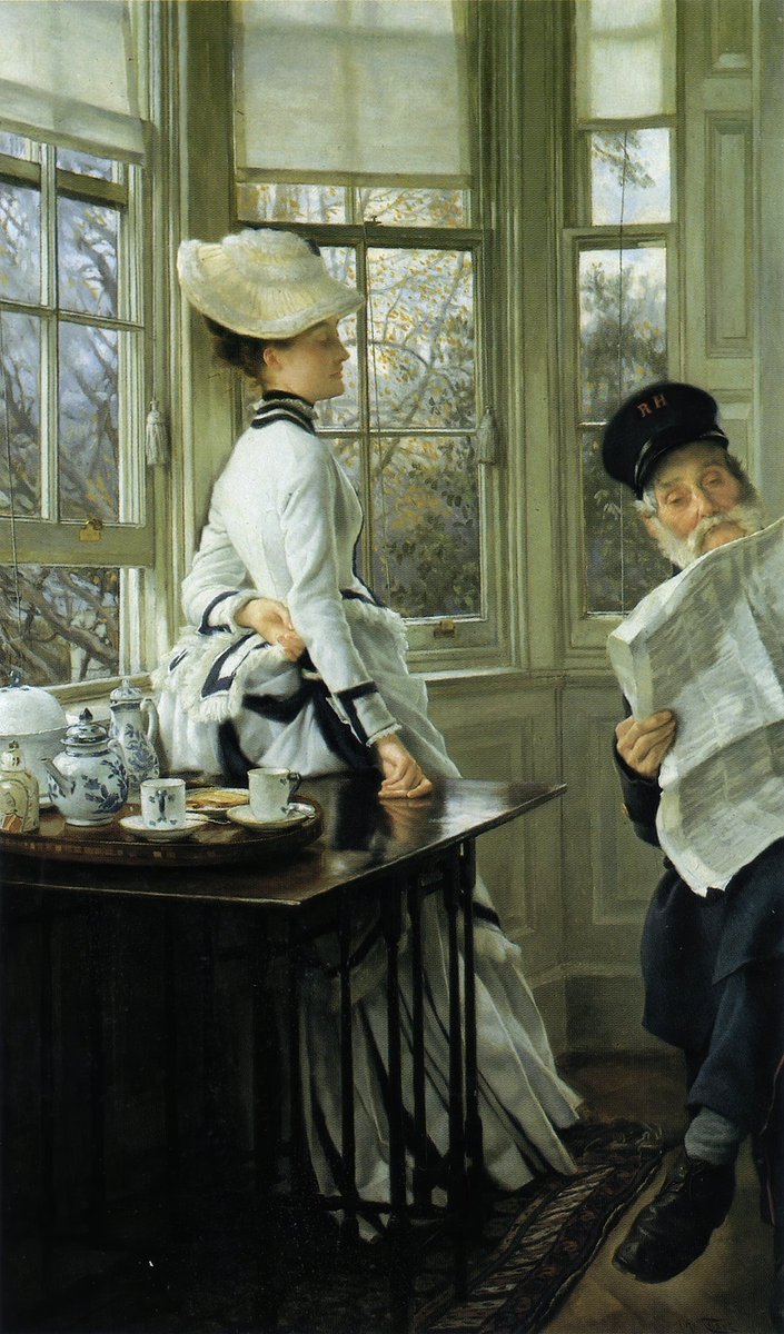"Reading the News"
{1874}
By ~ James Tissot