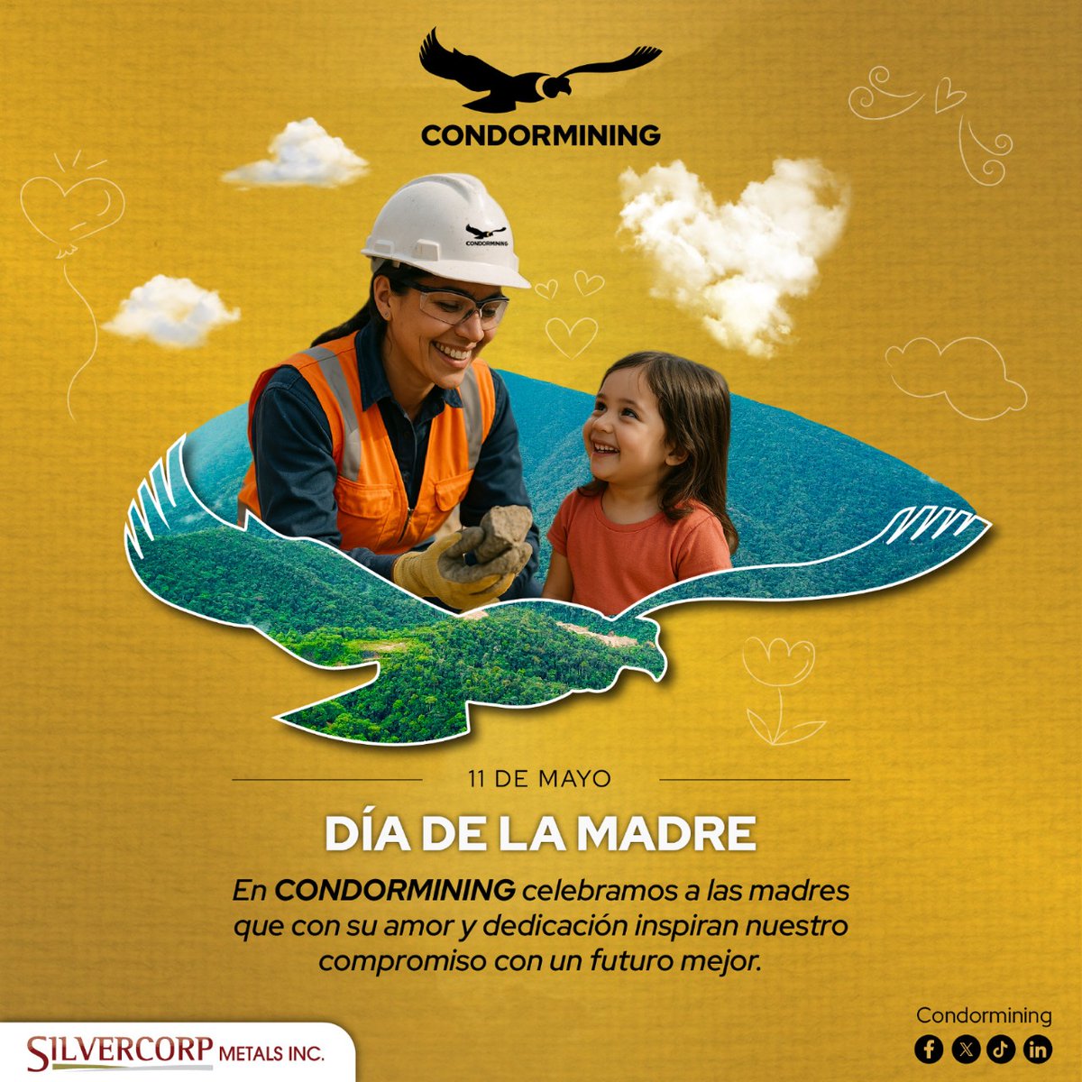 condormining's tweet photo. Desde #Condormining, enviamos un abrazo a todas esas madres increíbles que llenan nuestras vidas de amor y fortaleza. Especialmente a todas las que son parte de nuestra empresa y día a día con sacrifico y compromiso construyen una minería responsable.🤱🏻❤️

#DíaDeLaMadre https://t.co/sCRuwi80Qx