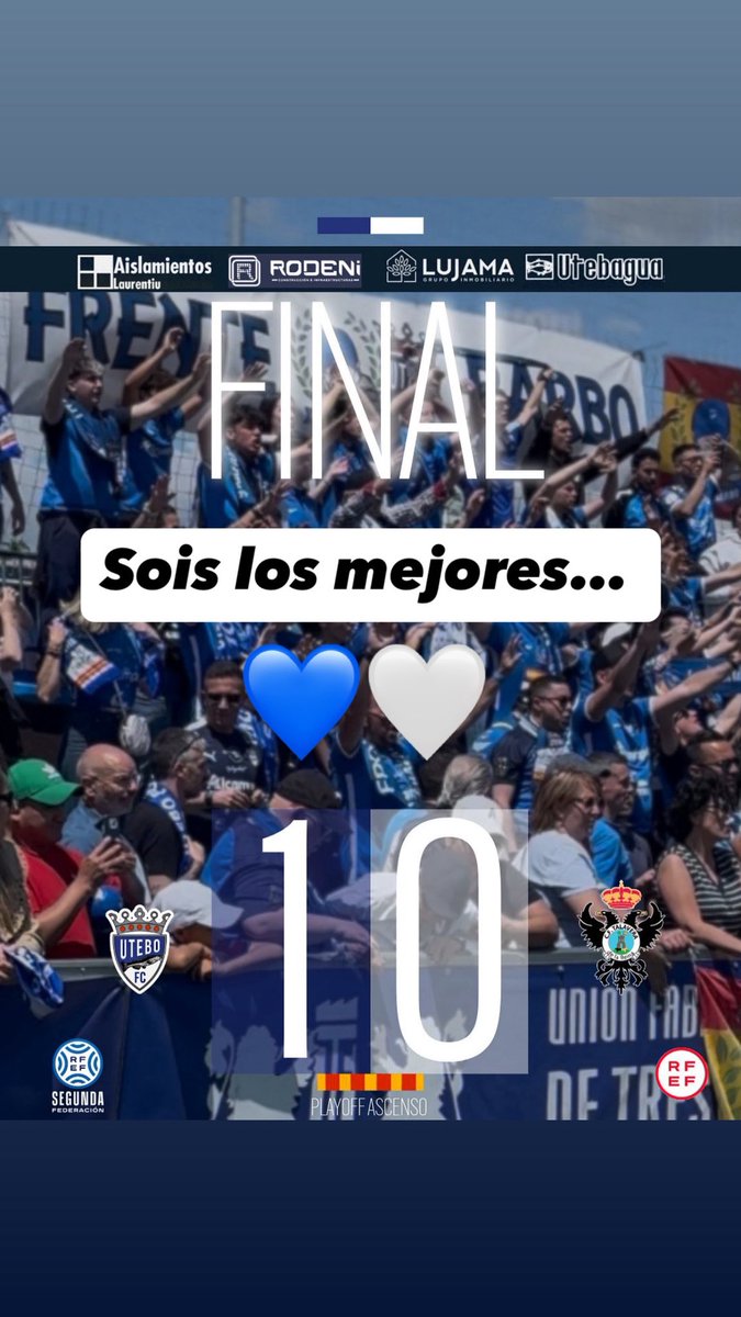 ESPECTACULAR EQUIPO Y AFICION!!
💙🤍 <a href="/UteboFC/">Utebo Futbol Club Oficial</a> <a href="/frentebarbo/">Frente barbo</a> , un paso más!!