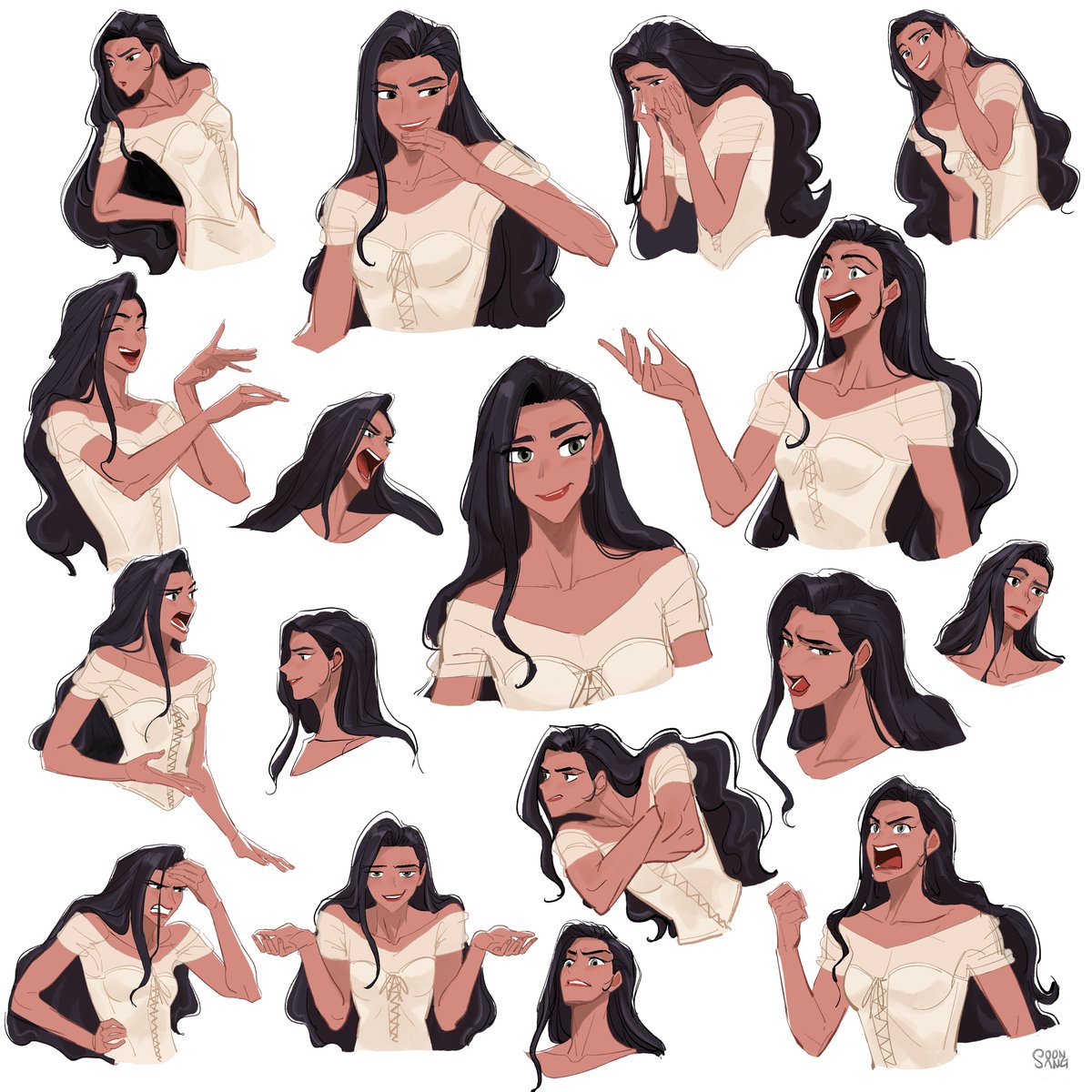 Legend of Zorro - Elena expression Character Sheet.