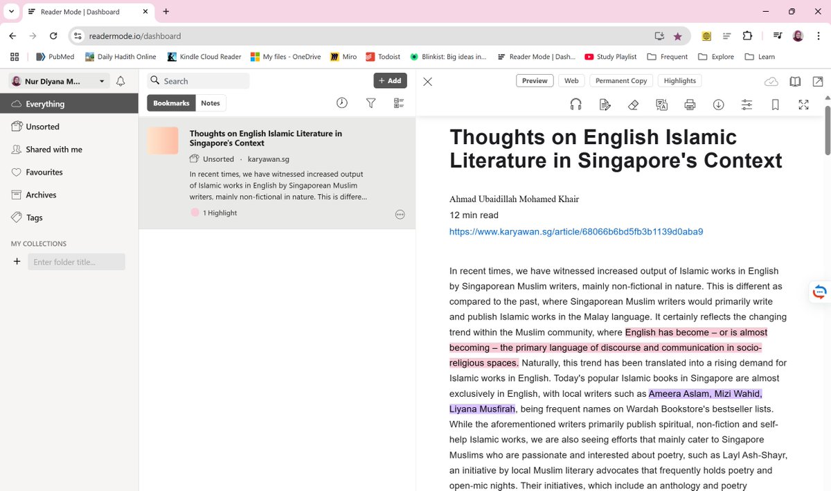 Diyana Nasir (@nurdiyana02) on Twitter photo Excited to get the new <a href="/readermode/">Reader Mode</a> 2.0 by <a href="/ryzalyusoff/">Ryzal 🇬🇧🇲🇾</a> . It's an all-in-one reading, bookmarking and highlighting tool, and I especially love the multi-color highlighter feature!
readermode.io Excited to get the new <a href="/readermode/">Reader Mode</a> 2.0 by <a href="/ryzalyusoff/">Ryzal 🇬🇧🇲🇾</a> . It's an all-in-one reading, bookmarking and highlighting tool, and I especially love the multi-color highlighter feature!
readermode.io