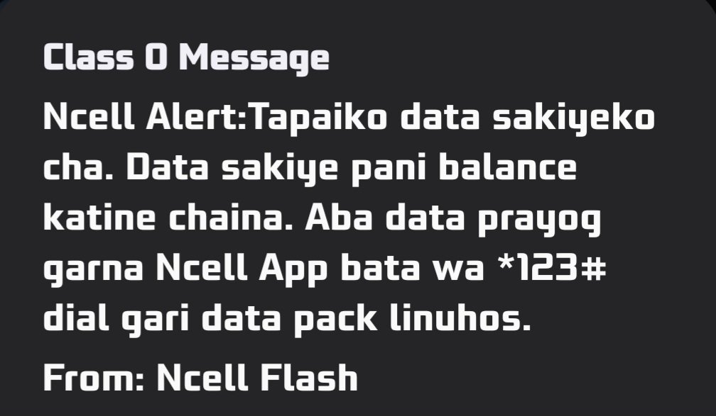 Prksh_vast's tweet photo. @Ncell what's wrong with this telecom. I'm not even using data from Ncell since long time and still this baseless alert appears, deducting my balance from my main account even without using the data. This is not the first time it's happening. FYI I'm on wifi 24/7. https://t.co/zuR8yzgAjO