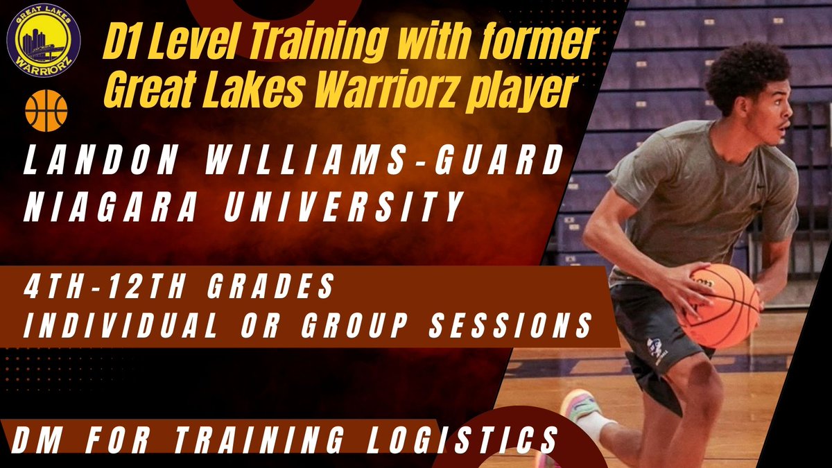 Great Lakes Warriorz (@glwarriorz) on Twitter photo For ALL players 4th - 12th grade interested in getting Division 1 College-Level training tap-in with #GreatLakesWarriorz player <a href="/ljwilliams10_/">Landon Williams</a> π DM for prices and location For ALL players 4th - 12th grade interested in getting Division 1 College-Level training tap-in with #GreatLakesWarriorz player <a href="/ljwilliams10_/">Landon Williams</a> π DM for prices and location