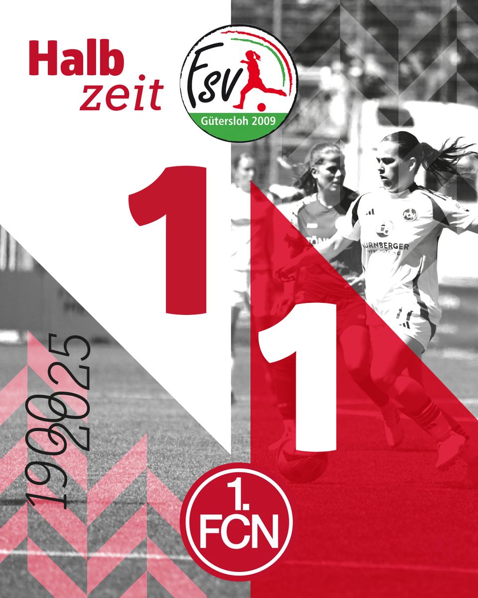 clubfrauen's tweet photo. ⏰ 45+2‘
Mit einem Remis gehen wir in die Kabinen.⏸️
⚽ 1:1 | #FSVFCN | #fcn | #clubfrauen | #2FBL https://t.co/1dvOvnJBfh