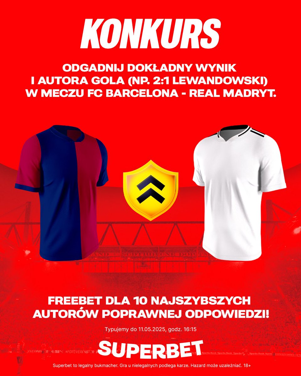 #KONKURS! Wytypuj w odpowiedziach dokładny wynik oraz autora gola ⚽️ w meczu FC Barcelona - Real Madryt i zgarnij freebet! 🤑

-- 
✅ Zaobserwuj <a href="/SuperbetPL/">Superbet</a>
❤️ Polub wpis i 🔄 podaj go dalej 
👤 Dodaj nick z Superbet 
🎁 Nagroda = FREEBET 50 PLN

Regulamin: