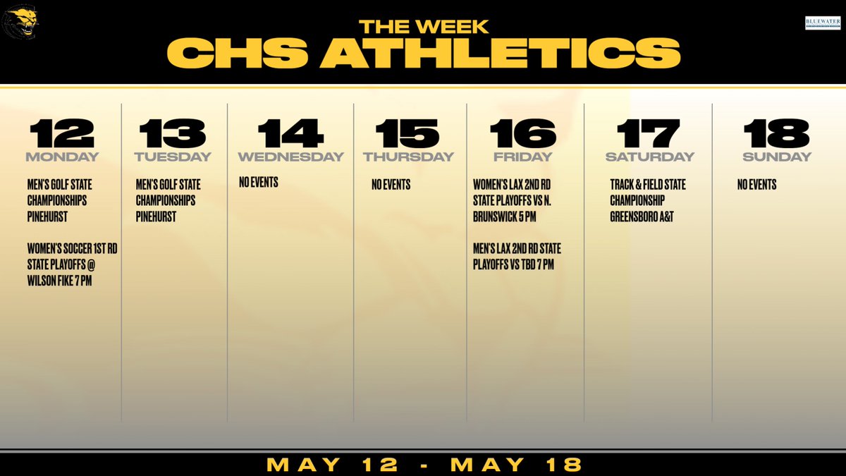 "THE Week"
CHS athletic schedule