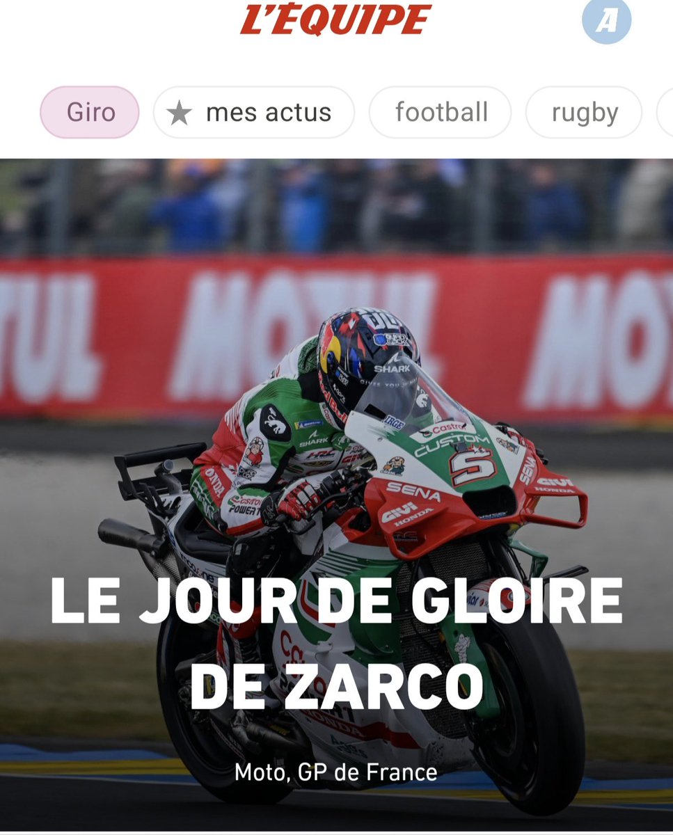 jmlesavions's tweet image. Cette course ! Inoubliable !
#motogp #gpdefrance
#honda
@JohannZarco1