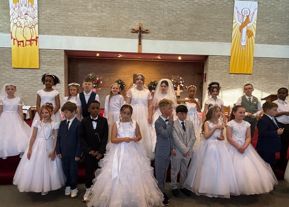 A special day yesterday for our Year 4 children as they made their First Holy Communion. May God bless them and may the love of Jesus shine forever in their hearts.