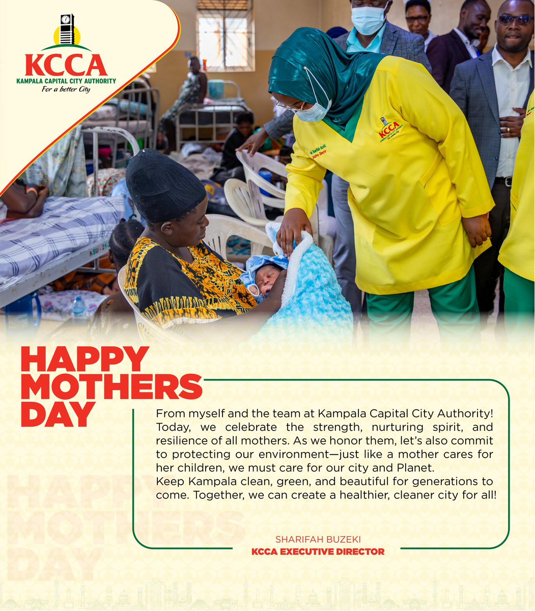 Sharifah Buzeki (@kccaed) on Twitter photo From myself and the <a href="/KCCAUG/">Kampala Capital City Authority (KCCA)</a> team, we celebrate the strength, nurturing spirit and resilience of all mothers.
Happy #MothersDay2025 From myself and the <a href="/KCCAUG/">Kampala Capital City Authority (KCCA)</a> team, we celebrate the strength, nurturing spirit and resilience of all mothers.
Happy #MothersDay2025
