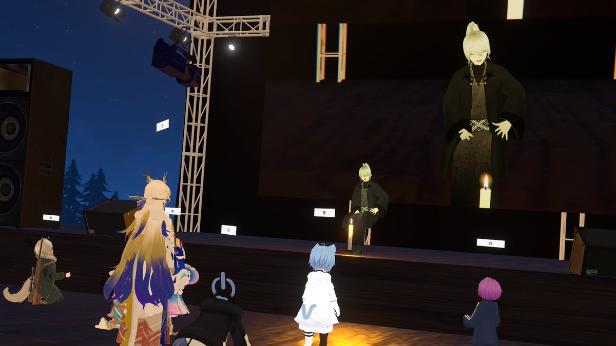 vrc330's tweet image. 5/10
K'nees様の初イベントにて、VRChat上で聞き集めた実話怪談を二話語らせていただきました
お聞きくださった皆さま、誠にありがとうございました！
複合エンタメイベントでの怪談語りははじめてでしたが、夜の森での不思議なひととき―少しでもお楽しみいただけましたら幸いです！
#Knees #VRChat