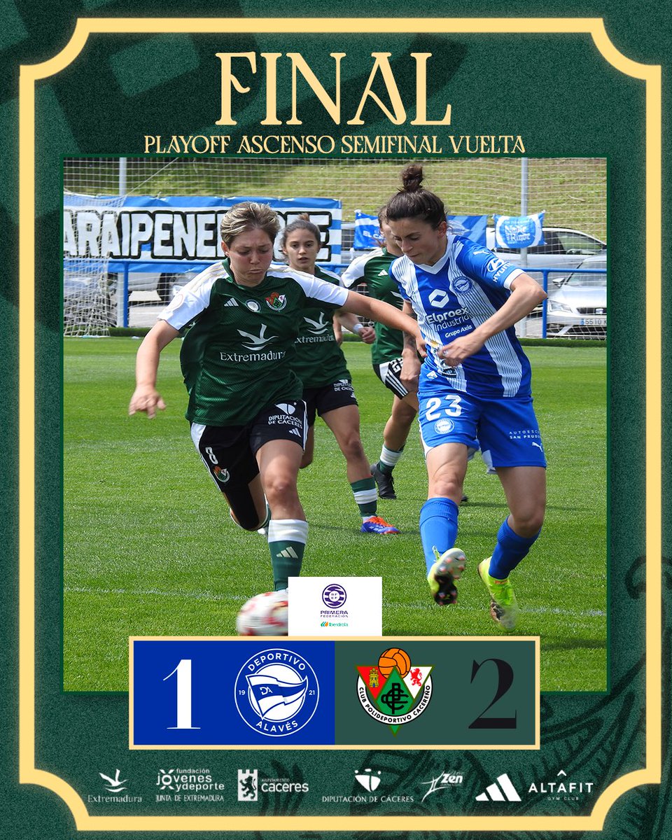 CacerenoFem's tweet image. 🔚 ¡FINAAAAAALLLLLL! ¡ME VUELVOOOO LOCOOOOOOO!

⚽️ Macías
⚽️ Matou

#AlavésCacereñoFem  🔵 1-2 💚🟥