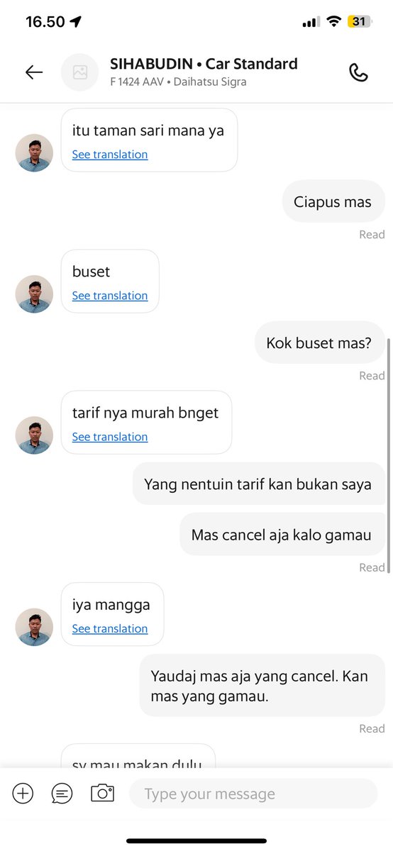dellahermawan's tweet photo. Driver lo tantrum nih @GrabID https://t.co/HuQ5L9uCdA