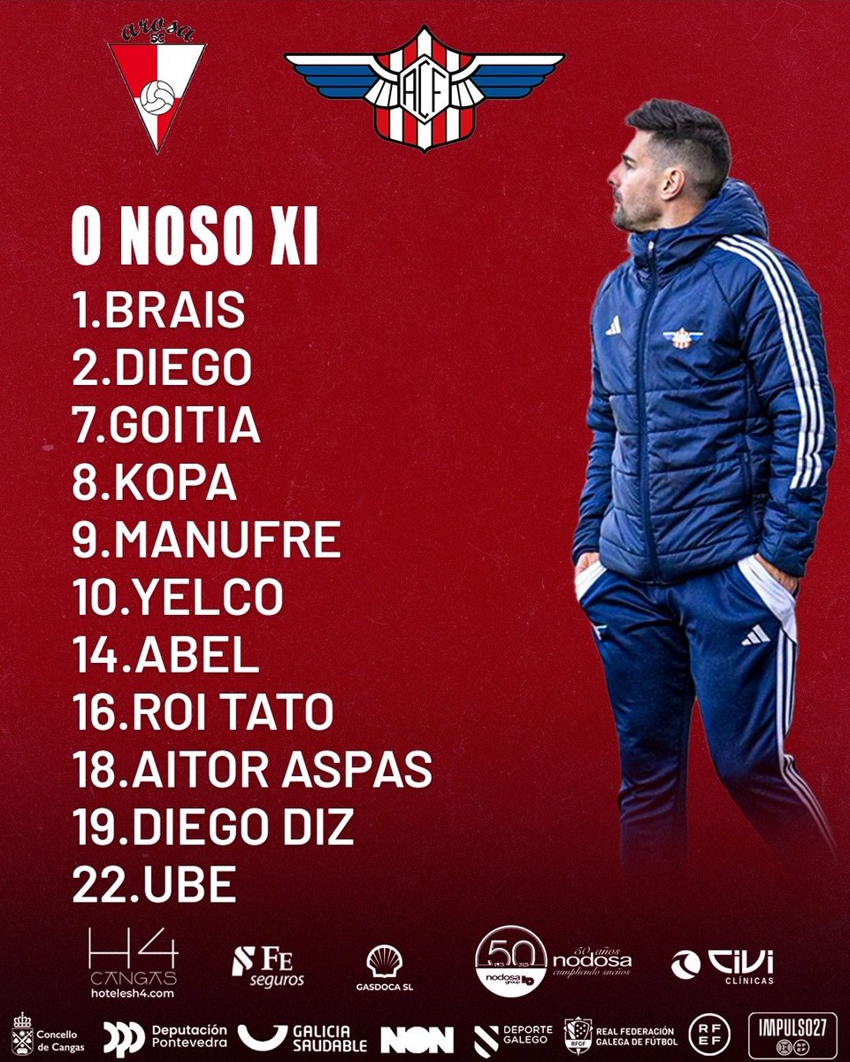 ALIÑACIÓN |  Xa temos ós 11 elixidos por Gonza para o partido de hoxe na Lomba! ⚔️

#ArosaAlondras