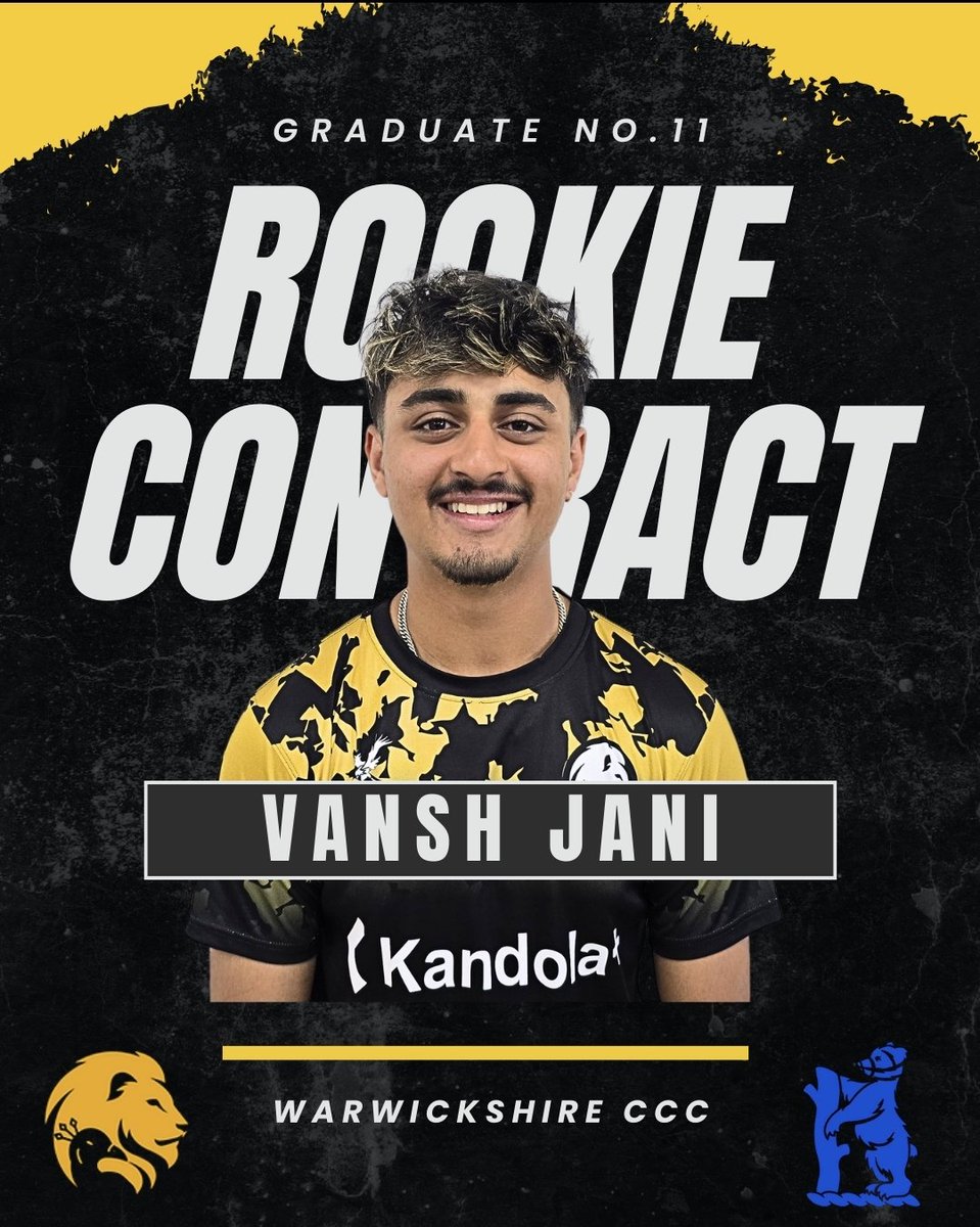 SACA (@sacauk) on Twitter photo ๐จVansh Jani becomes our 11th menโs graduate, signing a rookie deal with <a href="/WarwickshireCCC/">Bears ๐</a>!
After a great tour of Abu Dhabi and standout scores of 138, 159*, 156 & 122* this season for SACA & <a href="/lborouniversity/">Loughborough University</a>, Vansh is proof of what happens when talent is given the right platform ๐จVansh Jani becomes our 11th menโs graduate, signing a rookie deal with <a href="/WarwickshireCCC/">Bears ๐</a>!
After a great tour of Abu Dhabi and standout scores of 138, 159*, 156 & 122* this season for SACA & <a href="/lborouniversity/">Loughborough University</a>, Vansh is proof of what happens when talent is given the right platform