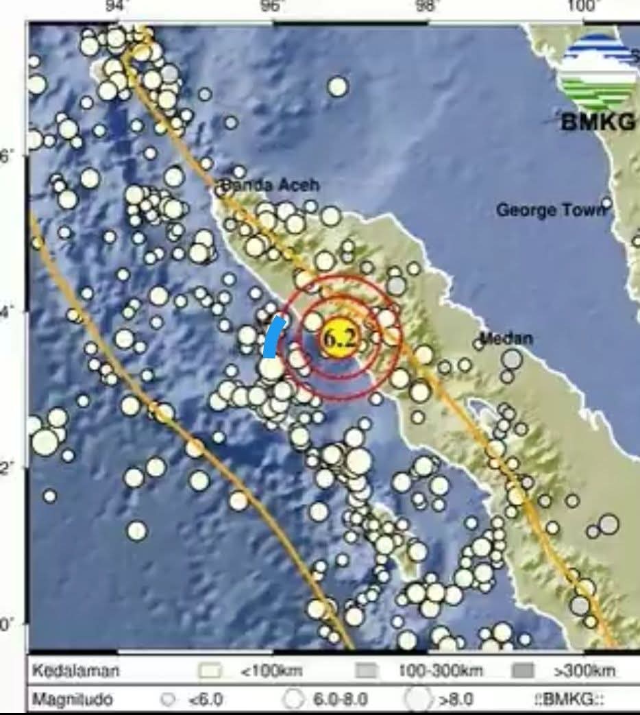 #Gempa Mag:6.2, 11-May-2025 15:57:43WIB, Lok:3.67LU, 96.86BT (21 km BaratDaya BLANGPIDIE-ACEHBARATDAYA), Kedlmn:45 Km #BMKG