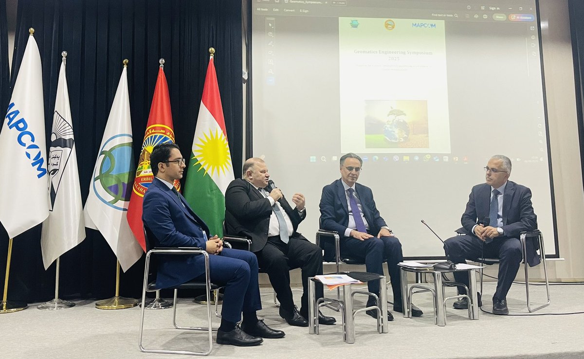 Salahaddin University’s geomatics symposium focused on climate change adaptation, with Faculty and postgraduates showing geomatics applications for assessing flood risk, air pollution, emissions and green cover. Academic research and collaboration can help us make better policies