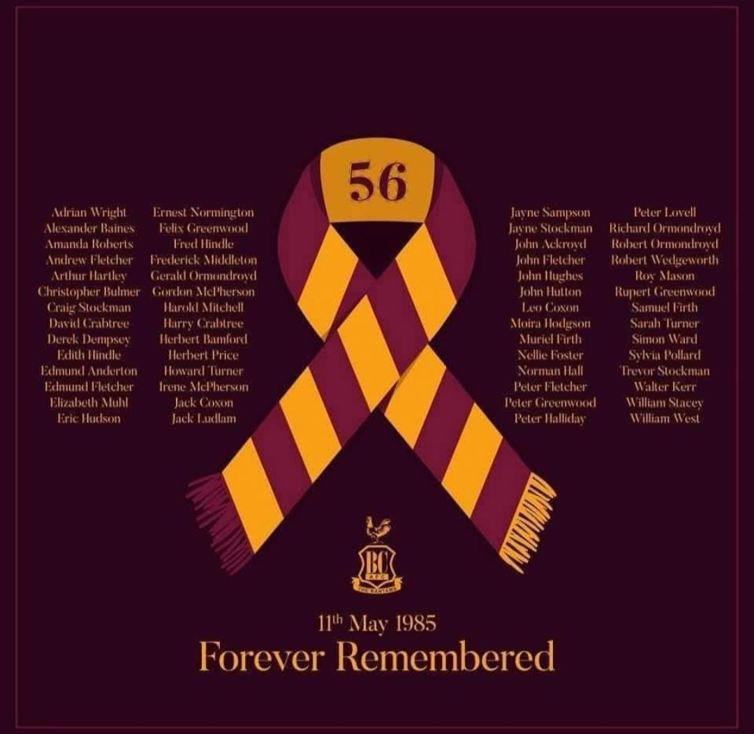 40yrs ago.  RIP to the 54 Bradford &amp; 2 Lincoln fans. Thoughts are with all those affected by this awful tragedy from a PNE fan. 😞 #BradfordCity #LincolnCity