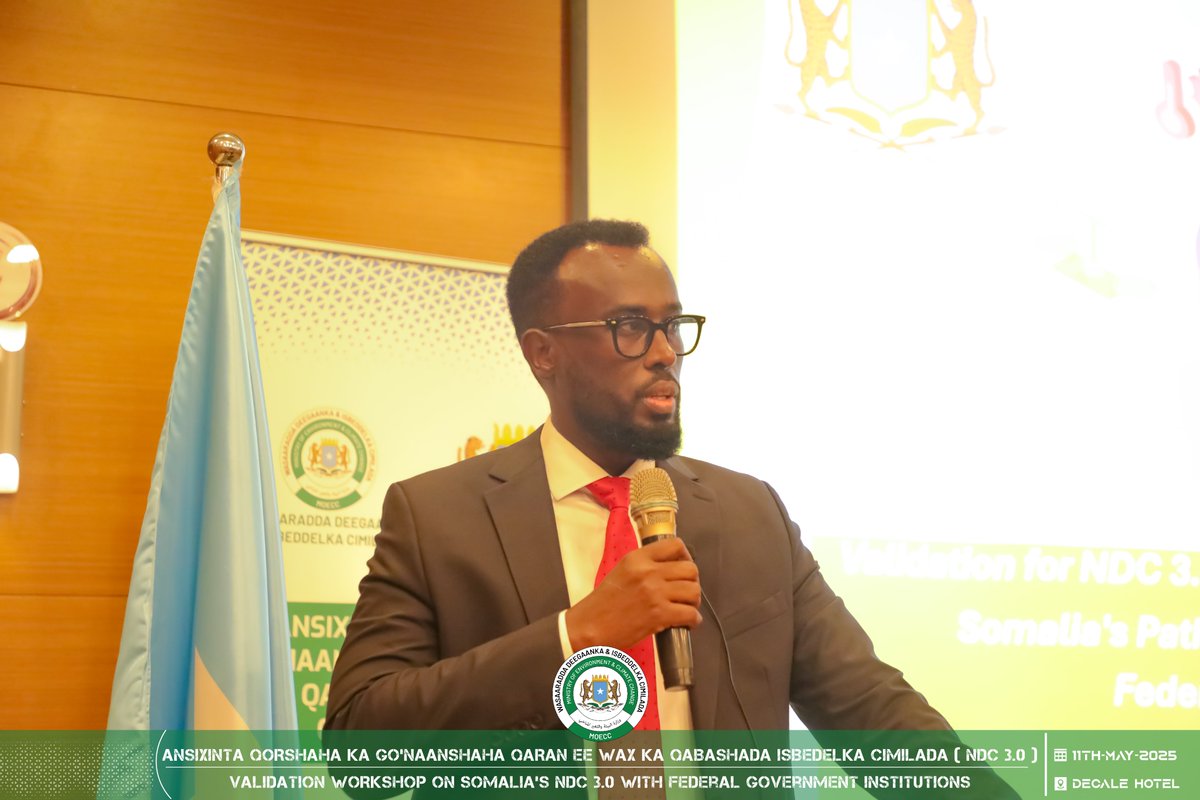 The @moecc_Somalia Director General, <a href="/yussufsamatar/">Yusuf Samatar</a> also stated that the #NDC3 represents a critical national initiative, having progressed through various stages and now nearing its official inauguration. Its core aim is to strengthen the development and preservation of