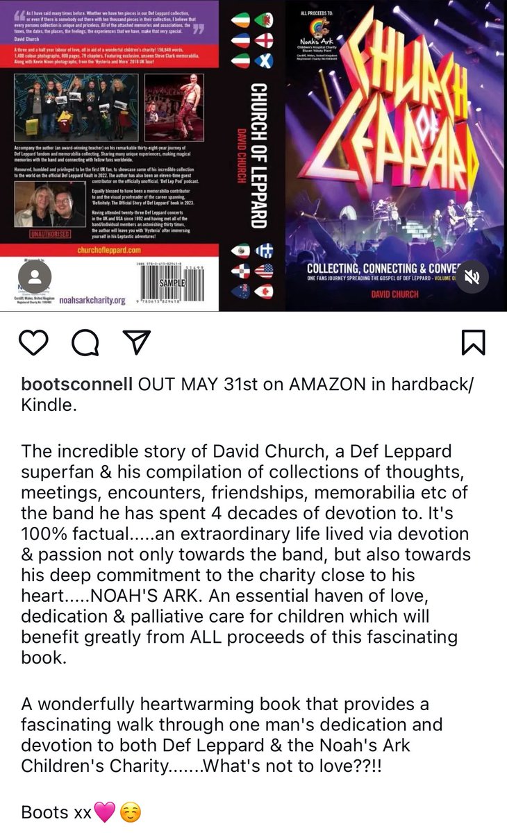Very proud to share one of my first ‘Church of Leppard’ book reviews! Thank you so much Boots Connell x ☺️ ❤️🙏🏻 <a href="/DefLeppard/">Def Leppard</a> #defleppard