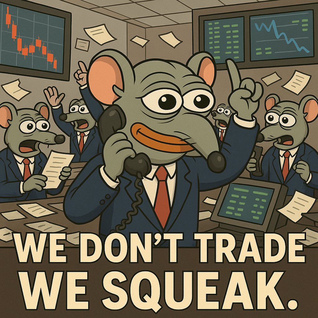 BREAKING: $RATO just crashed the stock exchange.

Zero strategy. Full squeak. Phones ringing. Charts bleeding. Rats panicking.
And somehow… they’re all up 100x.

We don’t trade. We squeak.