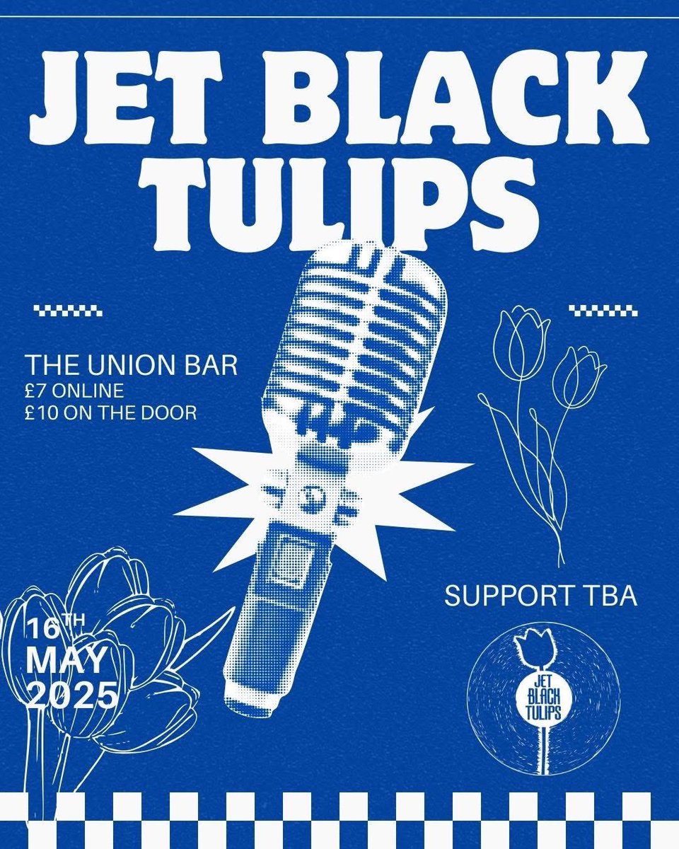 Jet Black Tulips (@jettulips) on Twitter photo 16th May - Union Bar Belfast . 
Come hear our new single “ Jacket “ live 🖤🌷 16th May - Union Bar Belfast . 
Come hear our new single “ Jacket “ live 🖤🌷
