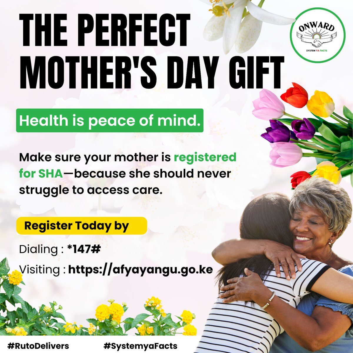 mwalakapkembu's tweet photo. SHA can connect you and your family to benefits including wellness check-ups, prescriptions and medications, immunizations and vaccines, emergency care and much more.
#SHAGift
Mothers Day
#MothersDay https://t.co/k7vI0yKBWt