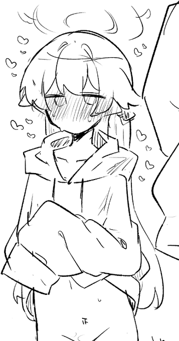 裸パーカーヒフミ好きすぎてまた描いてる 