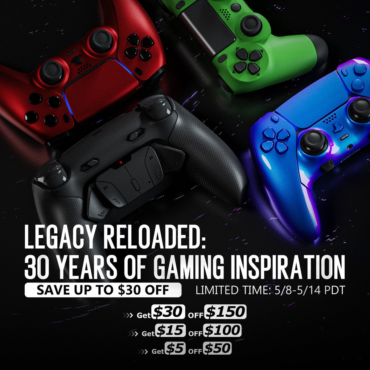 ExtremeRate's tweet image. Legacy Reloaded: 30 Years of Gaming Inspiration
Three decades of play. Now itโs your turn to customize.
๐ฎ Up to $30 OFF PlayStation exclusive kits โ limited time only!
๐ exr.gg/3Z7L4Ef
#PlayStation30th #PlayStation5 #PlayStation #CustomizeYourLegacy #eXtremeRate