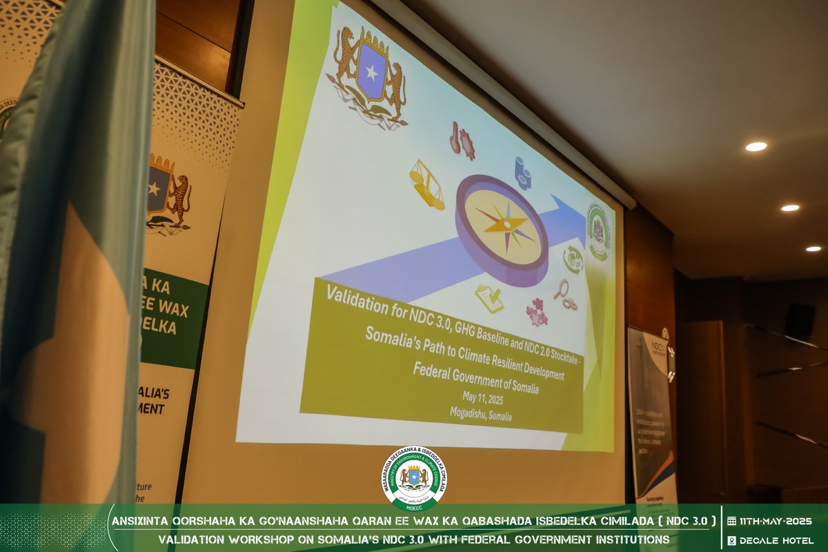Now presenting at the NDC 3.0 Validation Workshop: Dr. Abdullahi Khalif <a href="/akhalif40/">Abdullahi Khalif</a>,  is sharing insights from the National GHG Emission Baseline Findings and the NDC 2.0 Implementation Stocktake Report. His presentation is vital for understanding Somalia's current climate